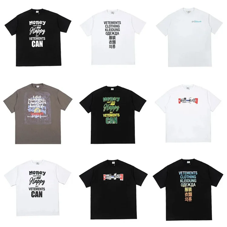Vetements Black and White Graphic T-Shirt Collecti